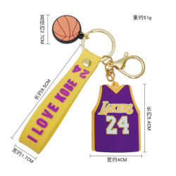 Llavero En Silicona Camisa Kobe 24 - Amarillo: Lleva tu pasión gamer a todas partes