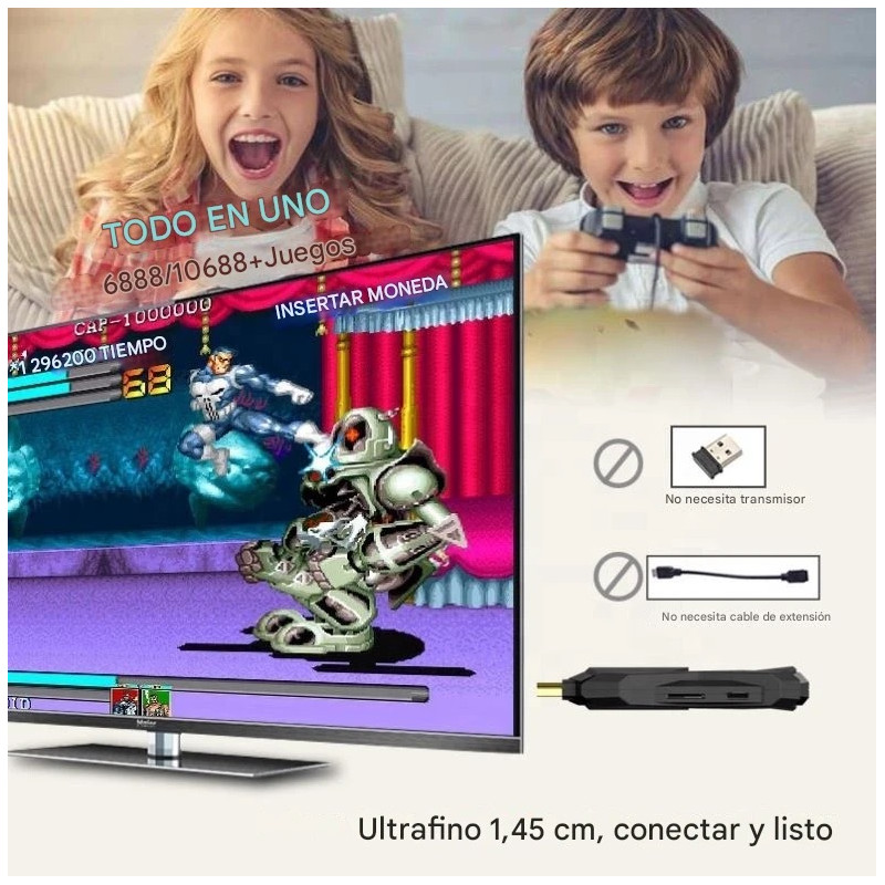 Consola Gamestick Retro D10 – 6888 Juegos Clásicos al Alcance de Tu Mano