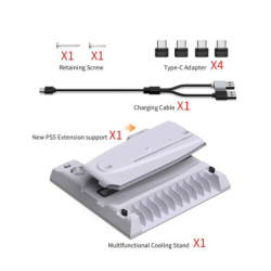 Base Refrigerante Multifuncional Para Ps5 - Blanco