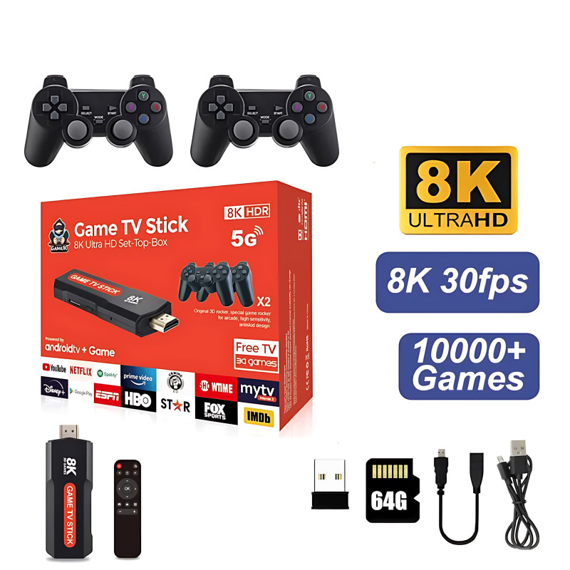 Gamestick 8K: ¡Revive la Nostalgia Gamer con Más de 10,000 Juegos!