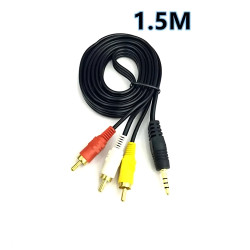 🎮 Cable 3.5mm a RCA AV 1.5m – Conecta tus dispositivos con audio y video claros 📺🎵