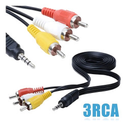 🎮 Cable 3.5mm a RCA AV 1.5m – Conecta tus dispositivos con audio y video claros 📺🎵